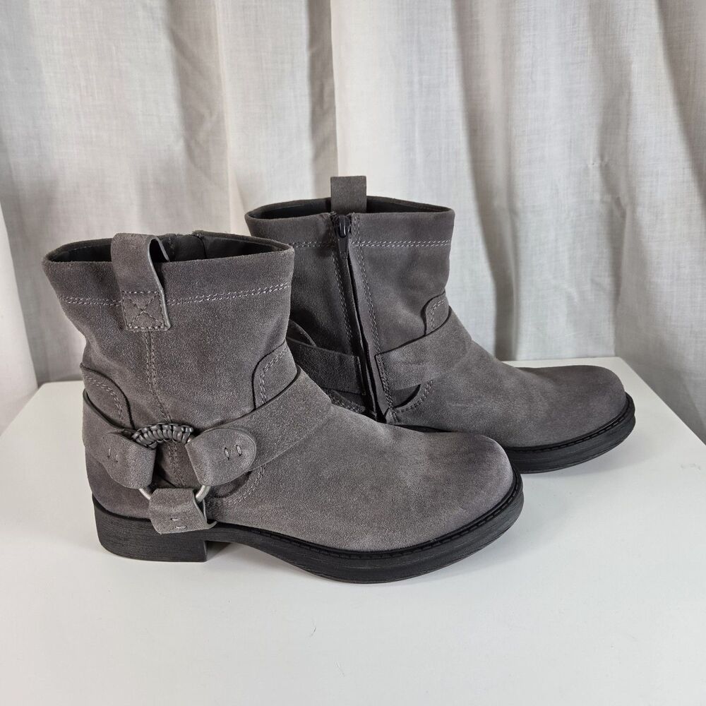 Zodiac Fiera Gray Suede Moto Boots Women's Size 9